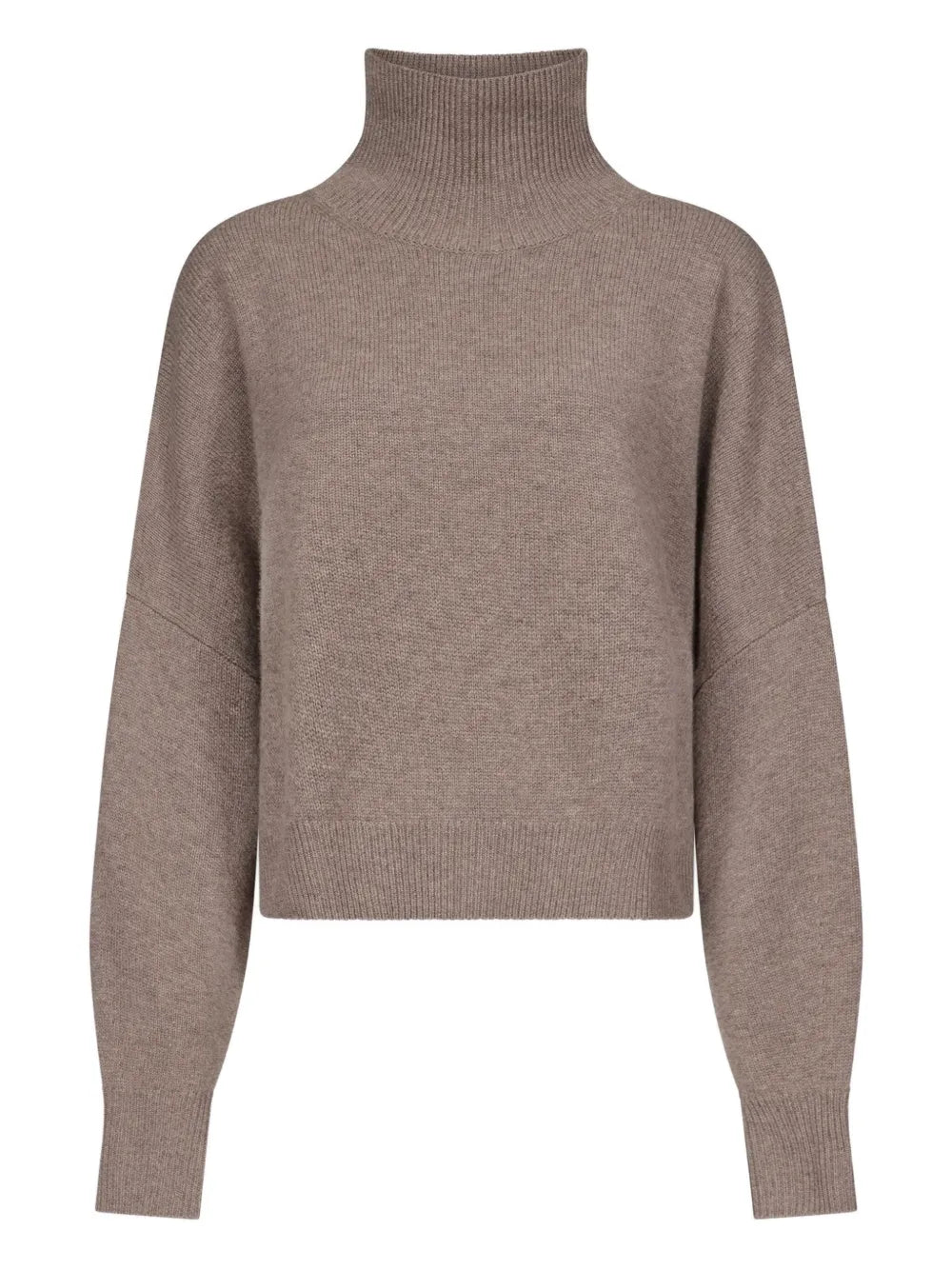Luke stand collar sweater, taupe melange