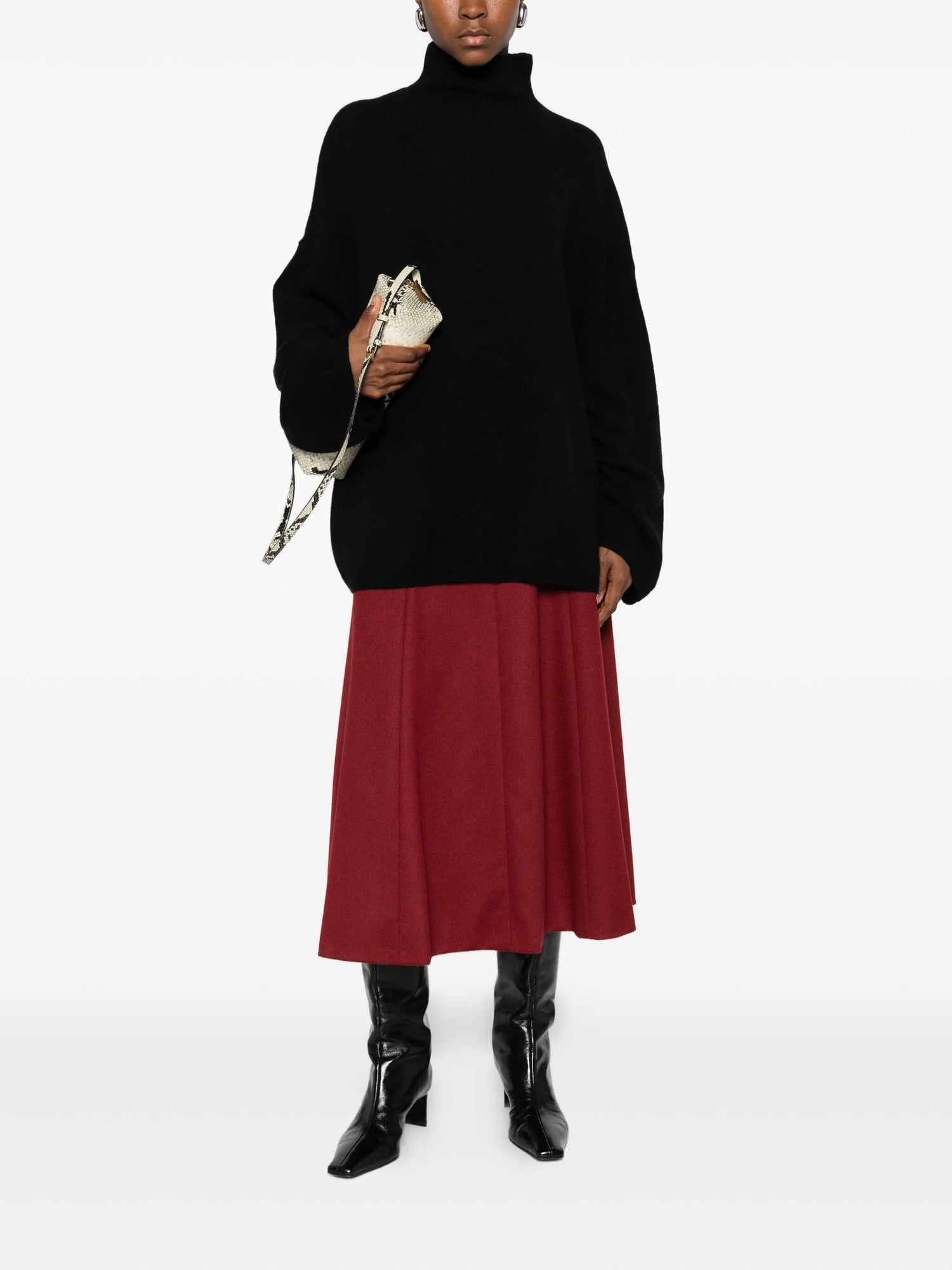 Cashmere mockneck sweater, Black