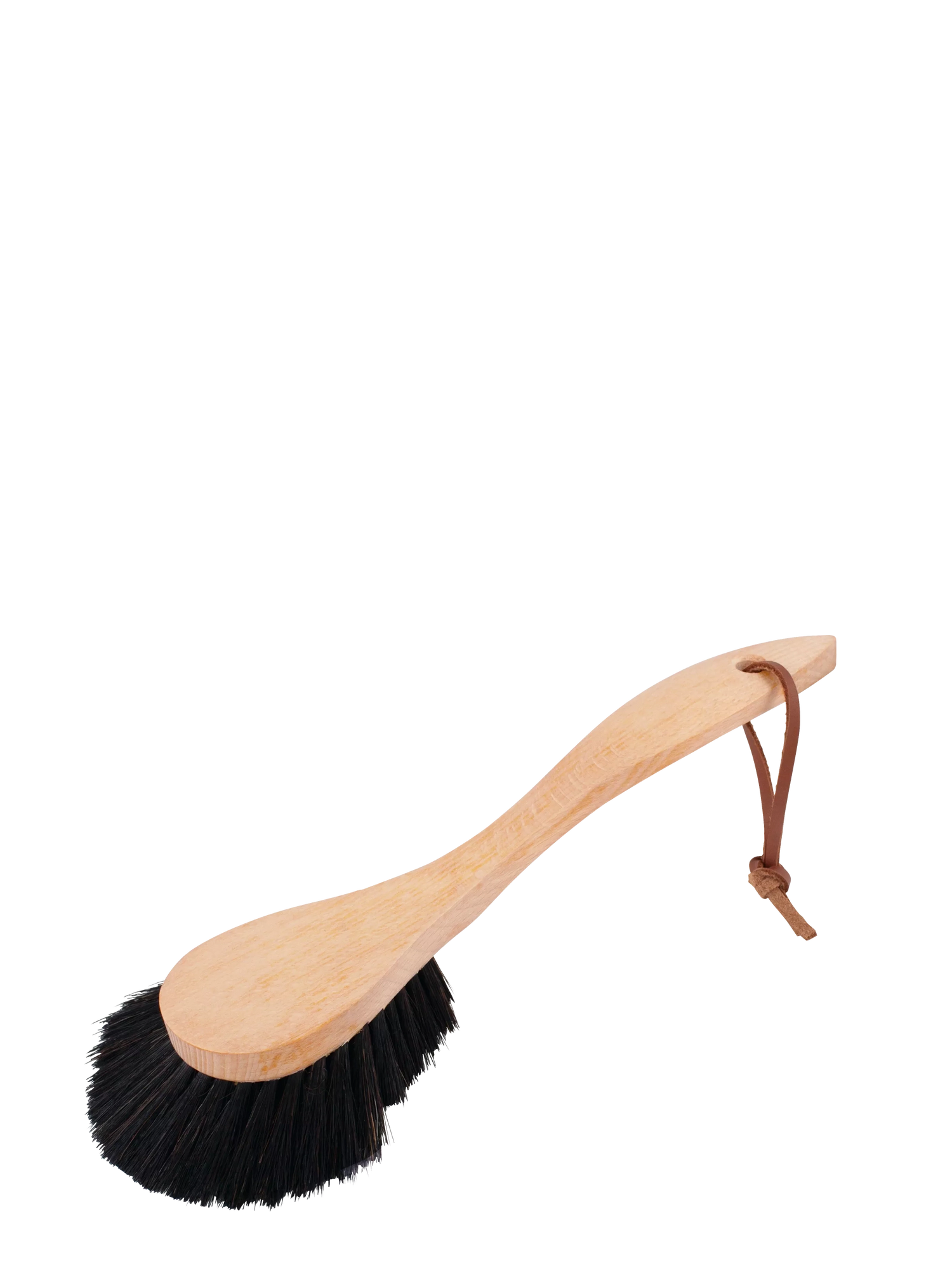 Wooden dish brush with extra large brush head, black horsehair bristle (27cm)