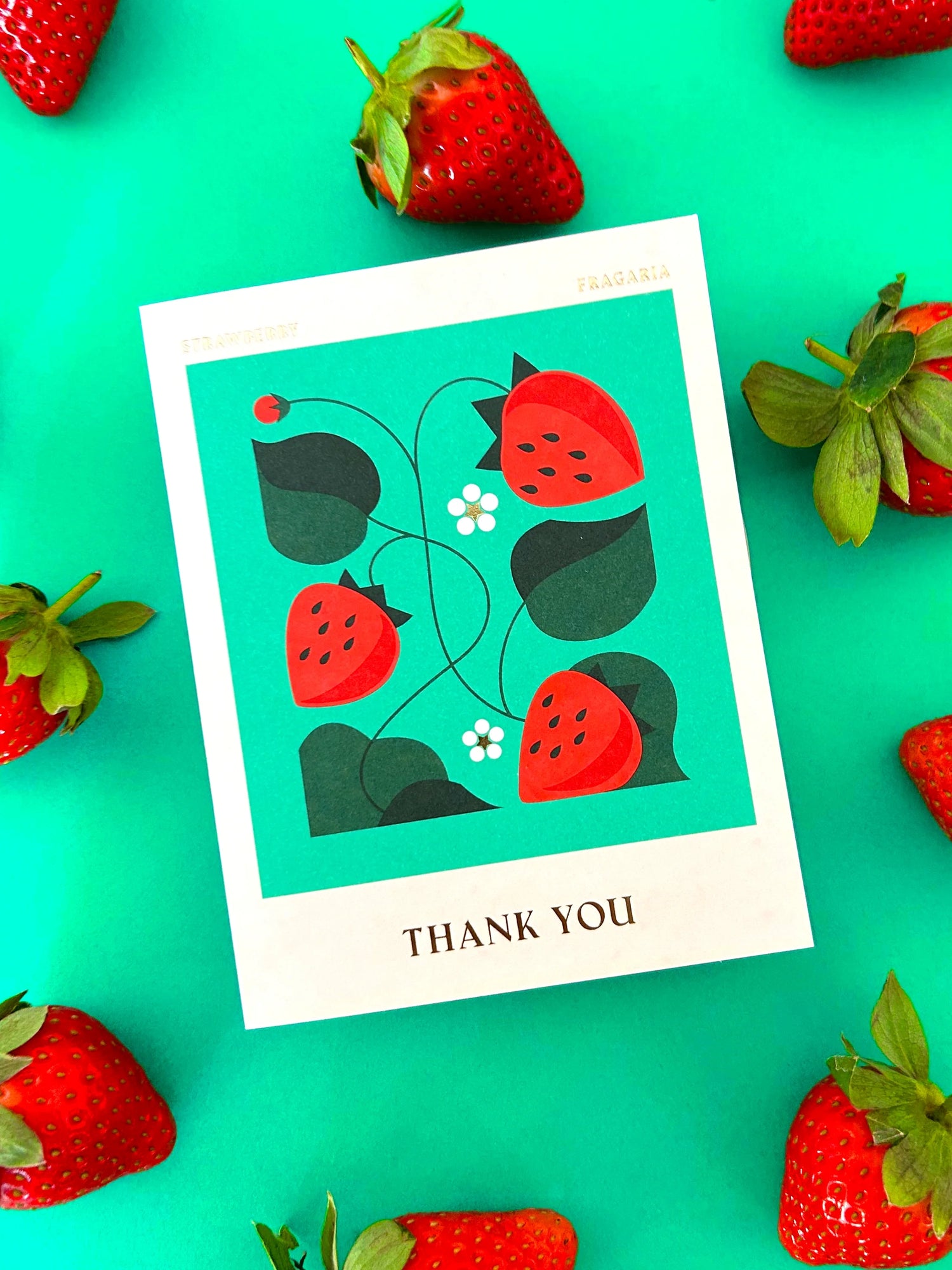 Thank you strawberry, greeting card