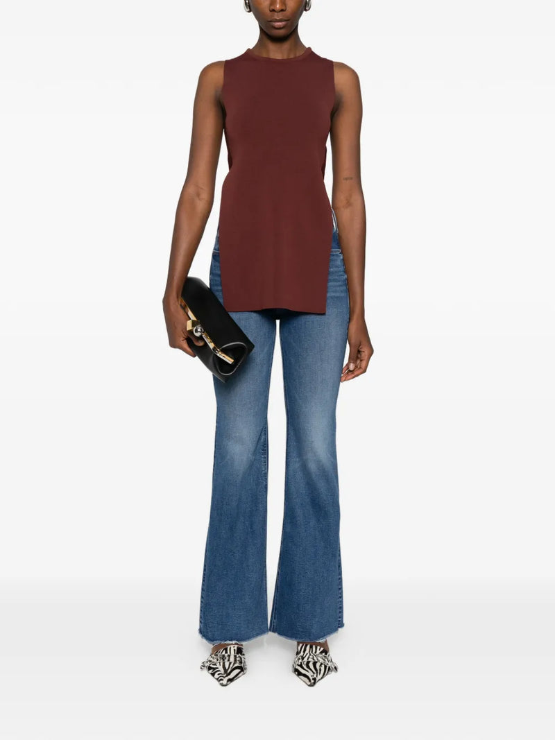 The doozy sneak fray flare jeans, `Let's split` blue wsh