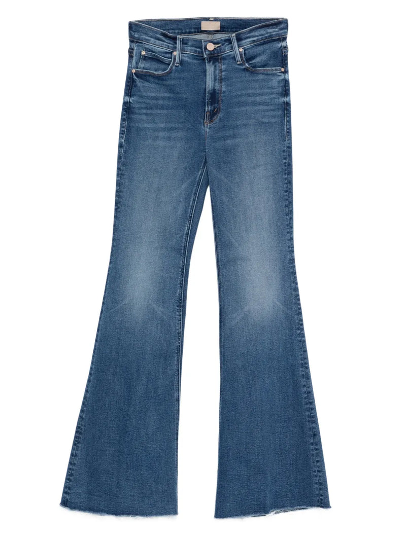 The doozy sneak fray flare jeans, `Let's split` blue wsh