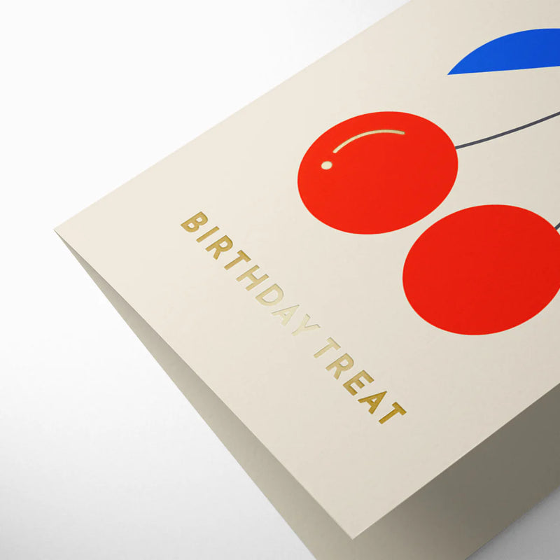 Birthday treat graphic cherries birthday card