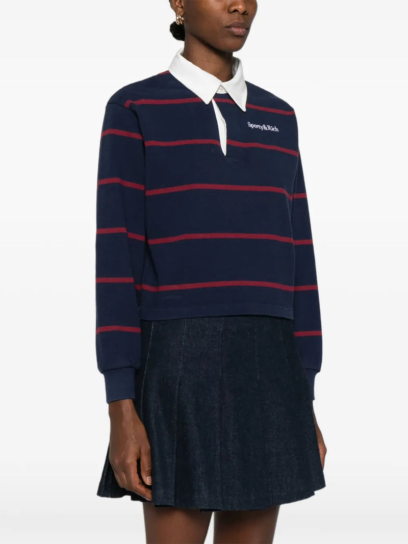 Serif logo rugby polo, navy-merlot