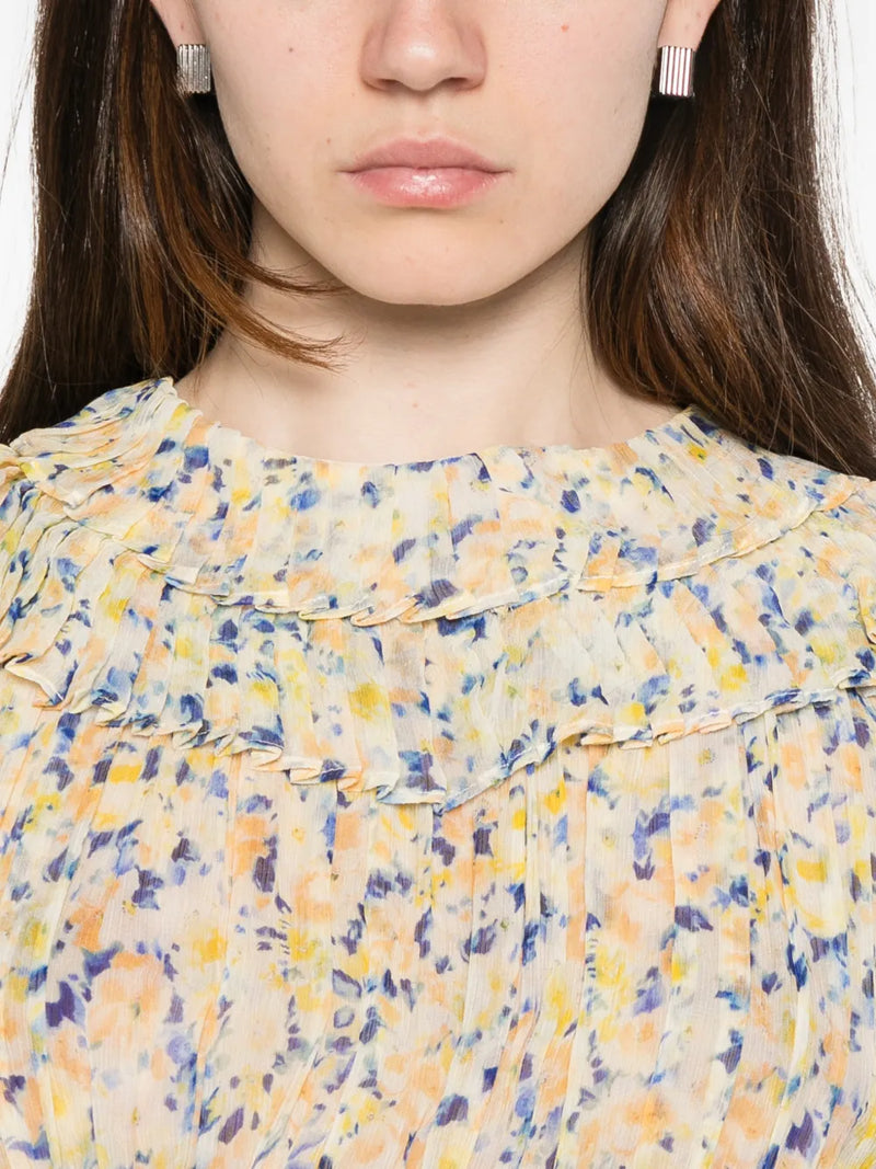 Athene silk top, yellow