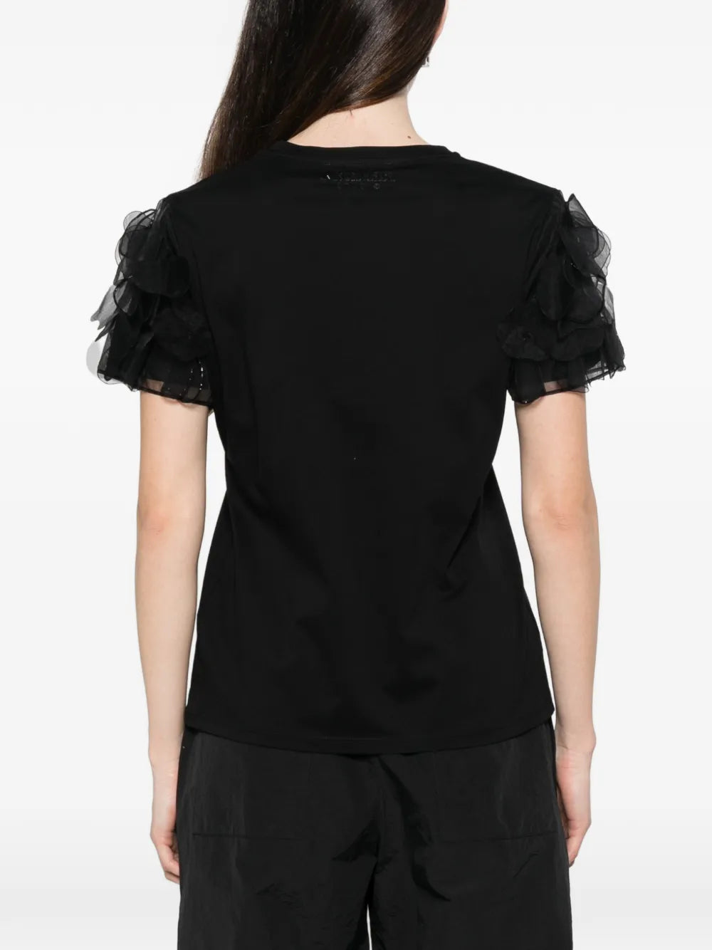 Editti petal cotton t-shirt, black
