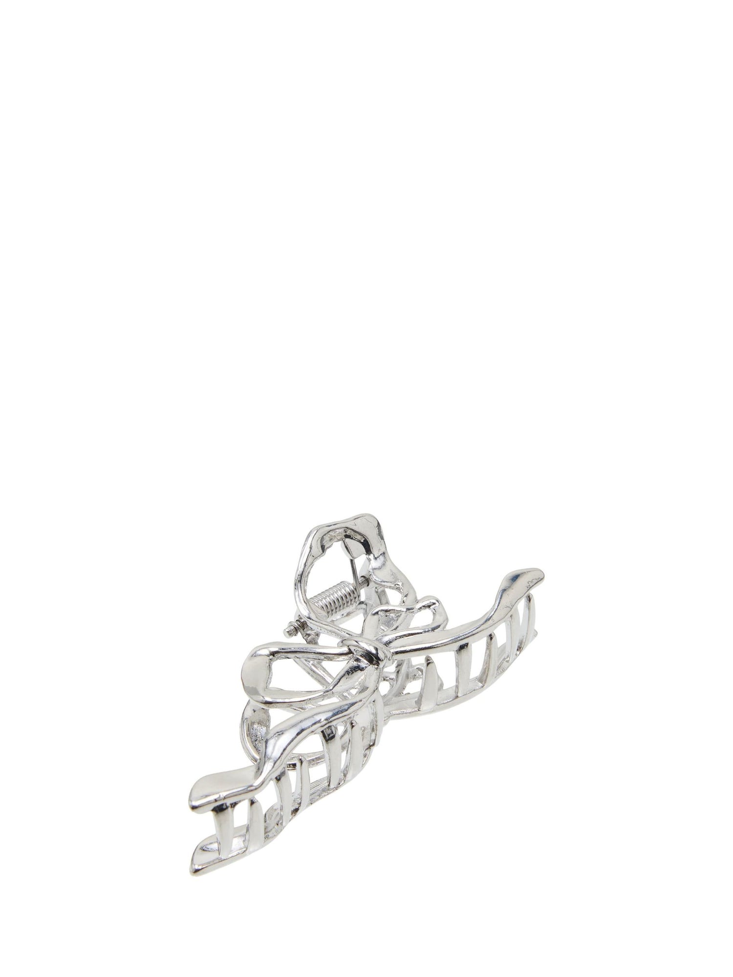 Metallic petite bow hair claw, silver or golden