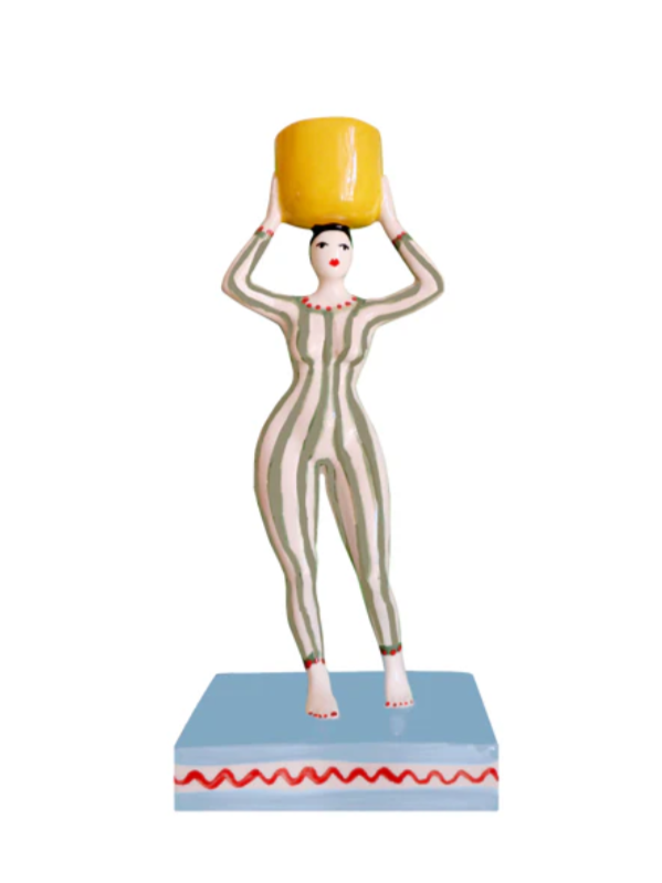 Bruna harlequin candleholder, yellow (23cm)