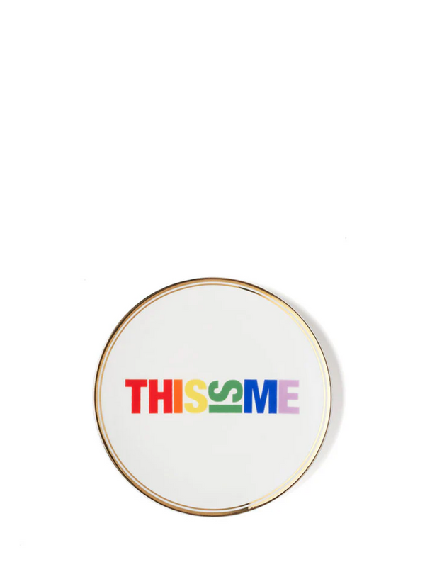 This is me small plate, rainbow colours (17cm)