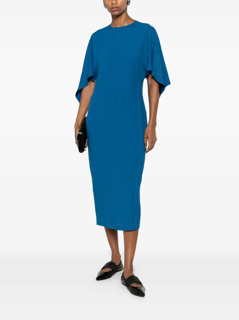 Cape sleeve midi dress, royal blue