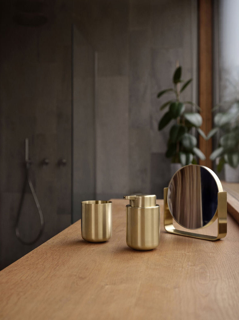 Ume soap dispenser, brass finish