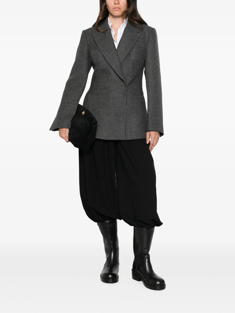 Cup detailed blazer, grey melange
