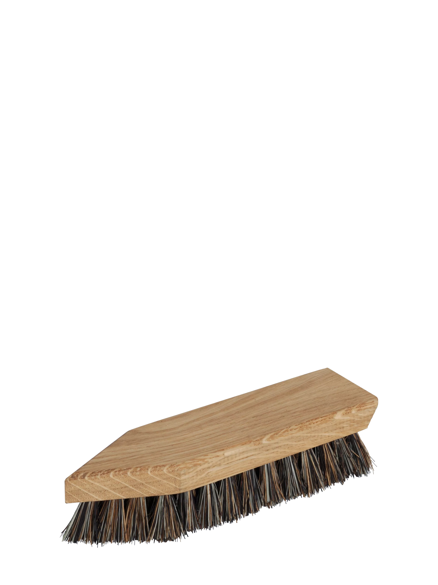 Sharp pointed shoe cleaning brush, oak & coconut fibre
