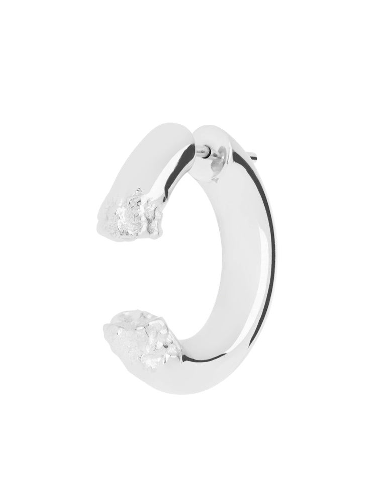 Terra 24 textured hoop earring, silver