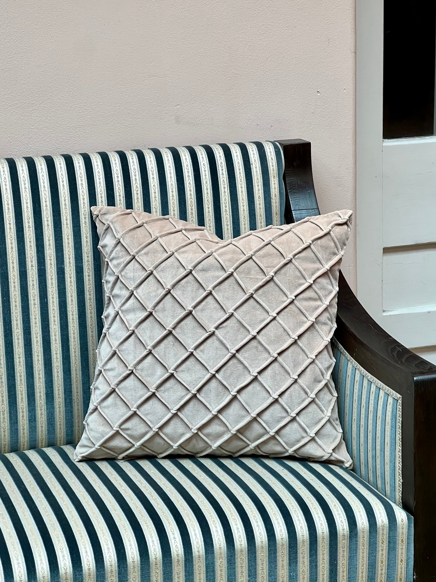 Deva Velvet Cushion Cover (50x50cm), Tan