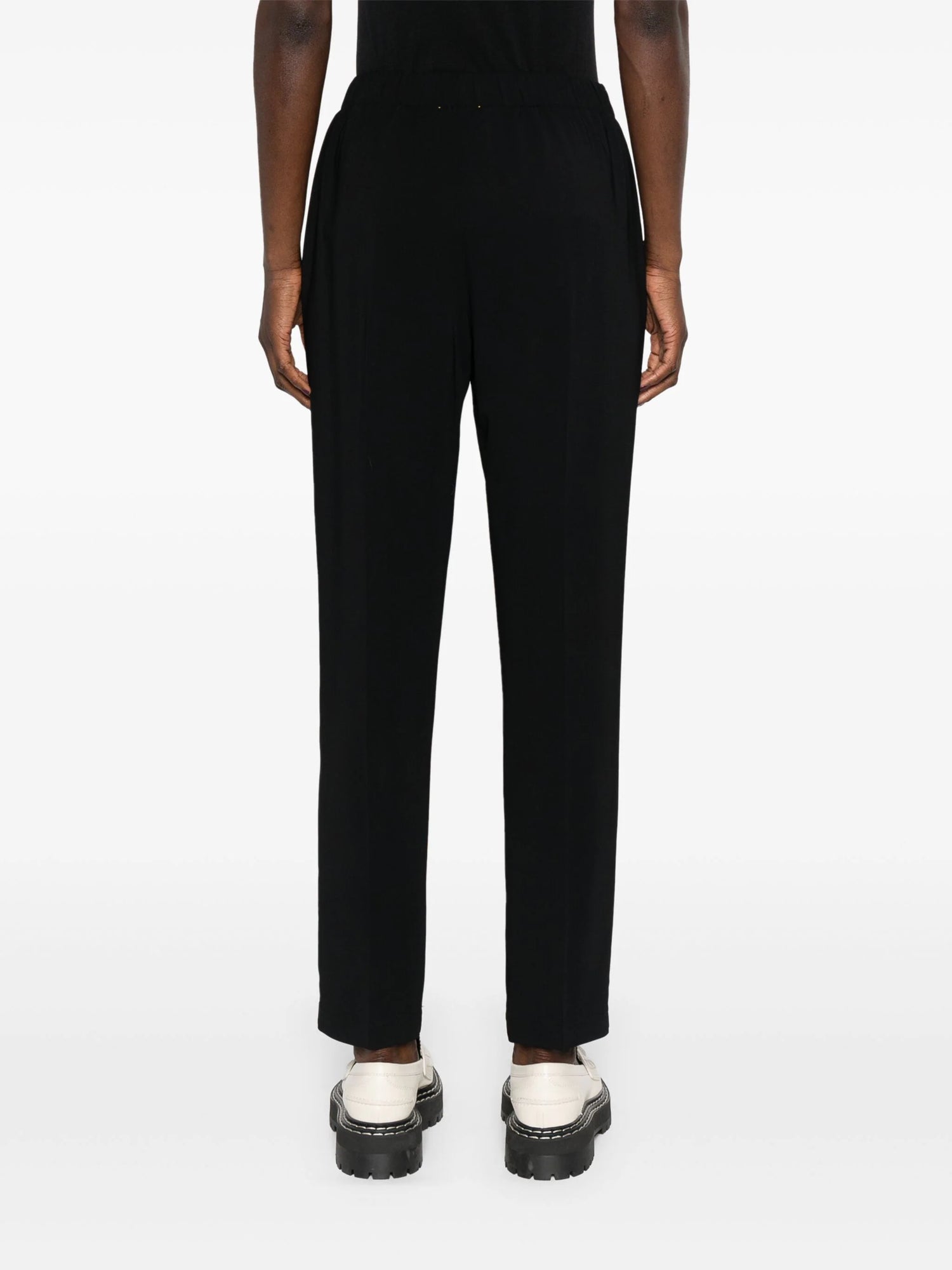 Essential stretch cady crepe pants, black