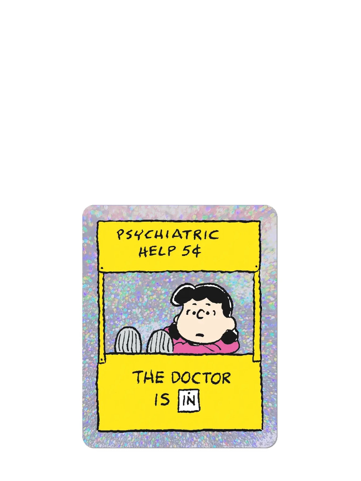The Doctor Is In by Peanuts, die cut sticker