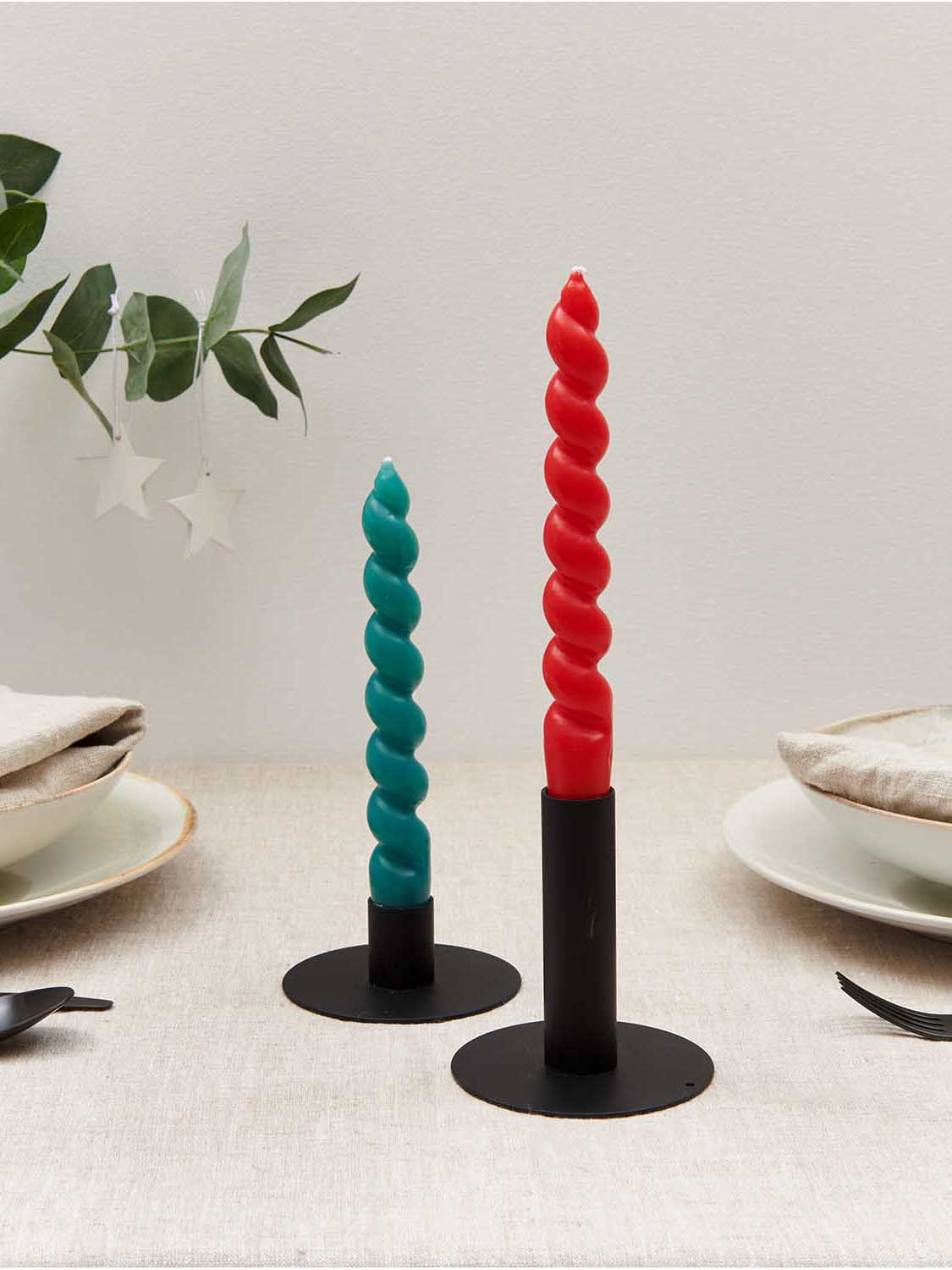 Spiral candle, red (18,5 cm)