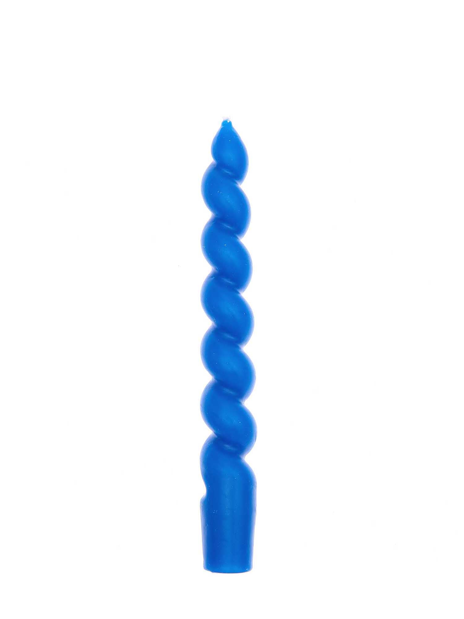 Spiral candle, cornflower (18,5 cm)