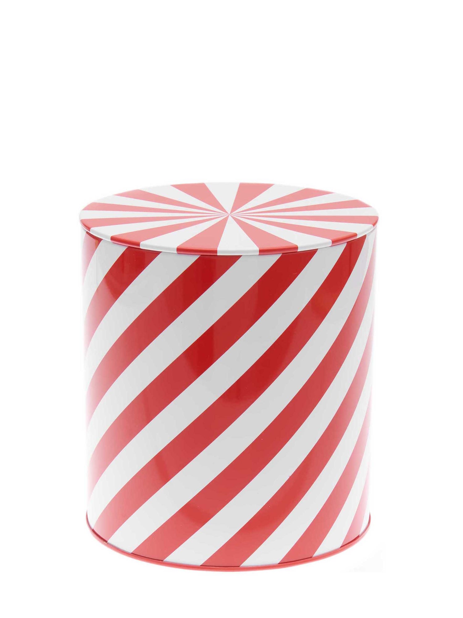 Cookie jar candy stripes, red-white (15 cm)