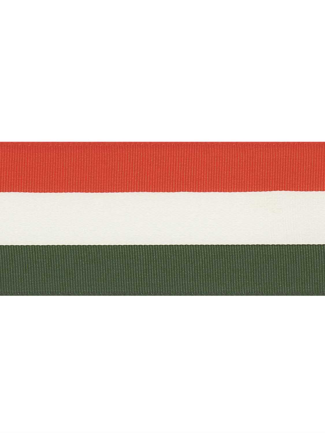 Stripes Woven ribbon, red/white/green (38mm/3m)