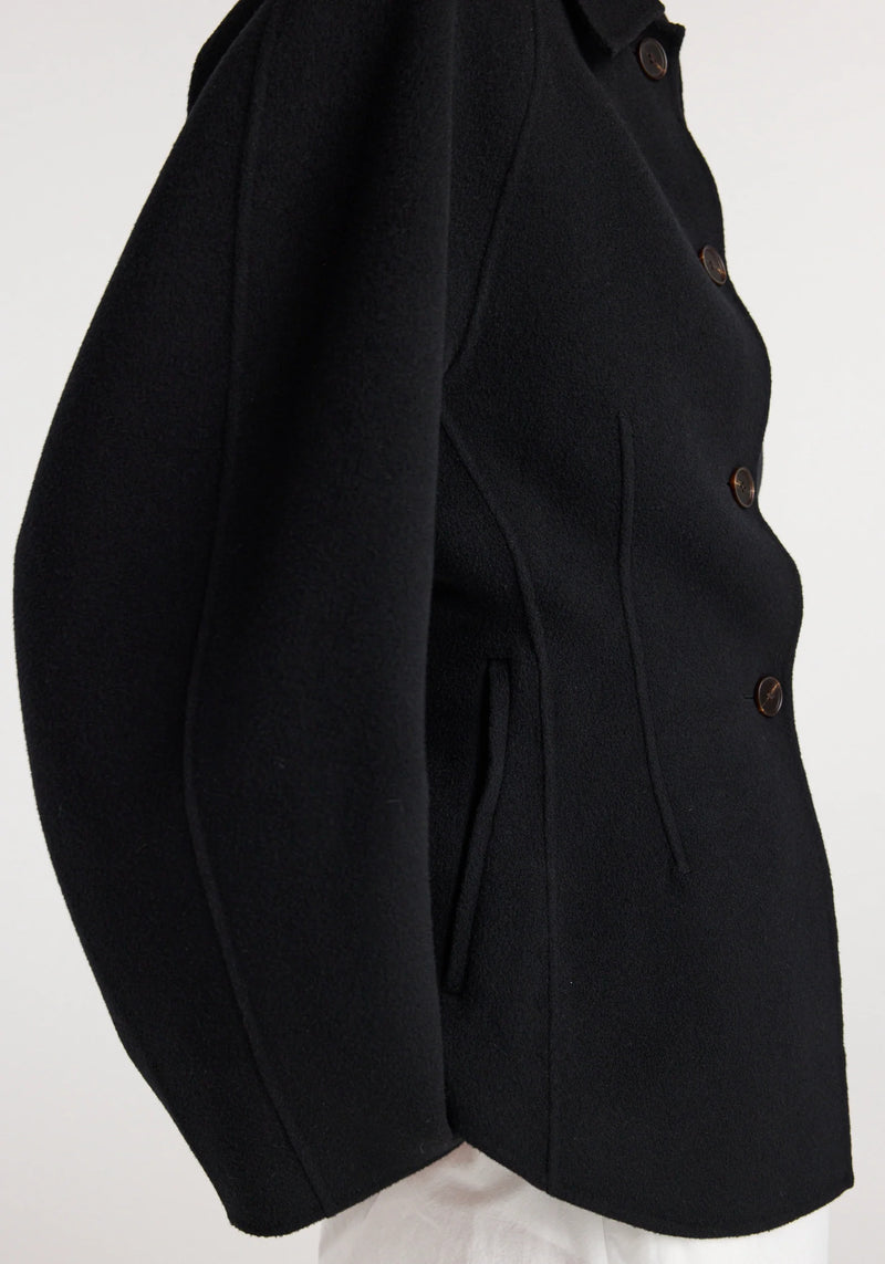 Double-faced sculptural jacket, black