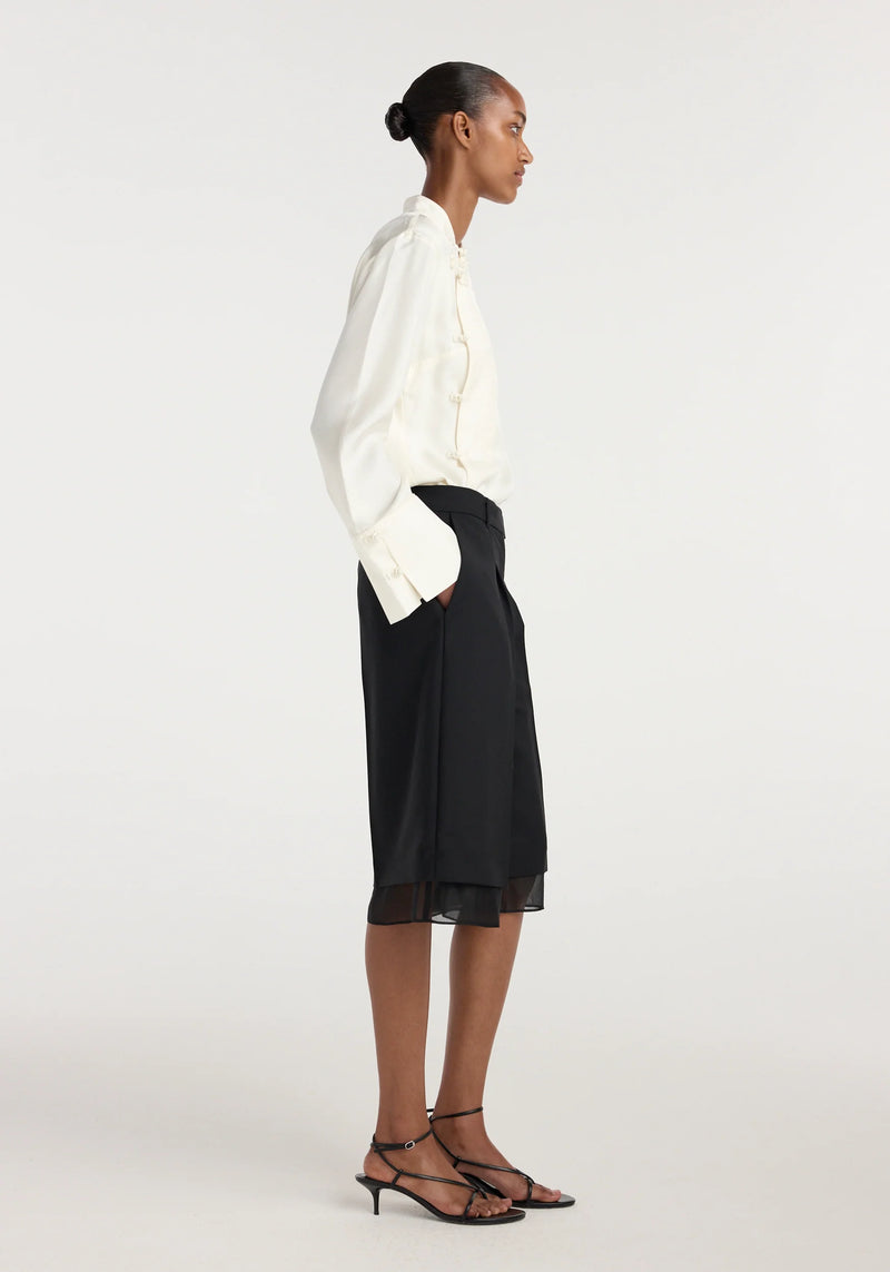 Organza lined shorts, black