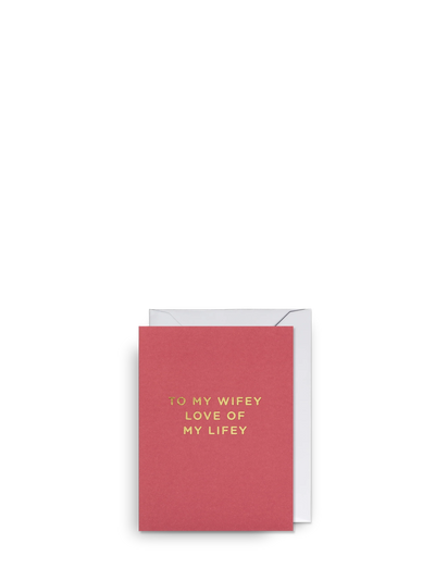 To my wifey the love lifey mini anniversary card