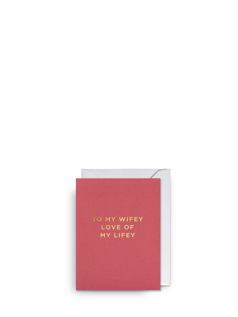 To my wifey the love lifey mini anniversary card