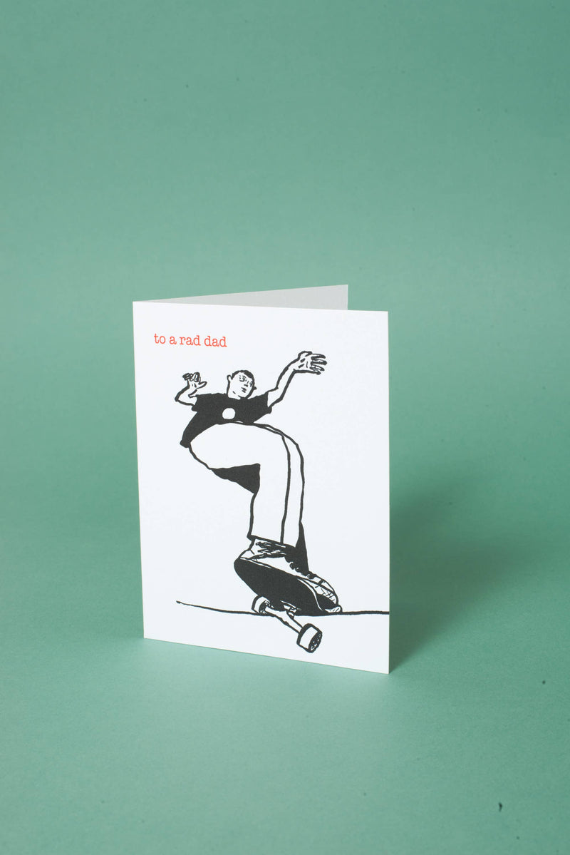 Rad skater dad large father's day card