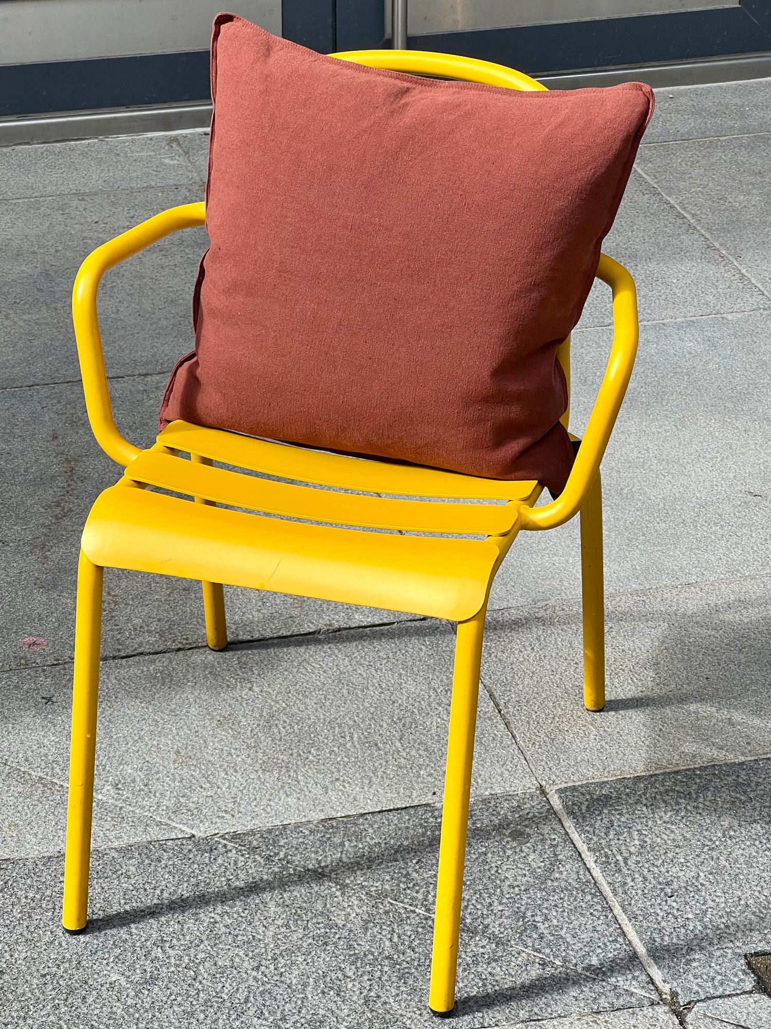 Linen Cushion (50x50cm), Iron red