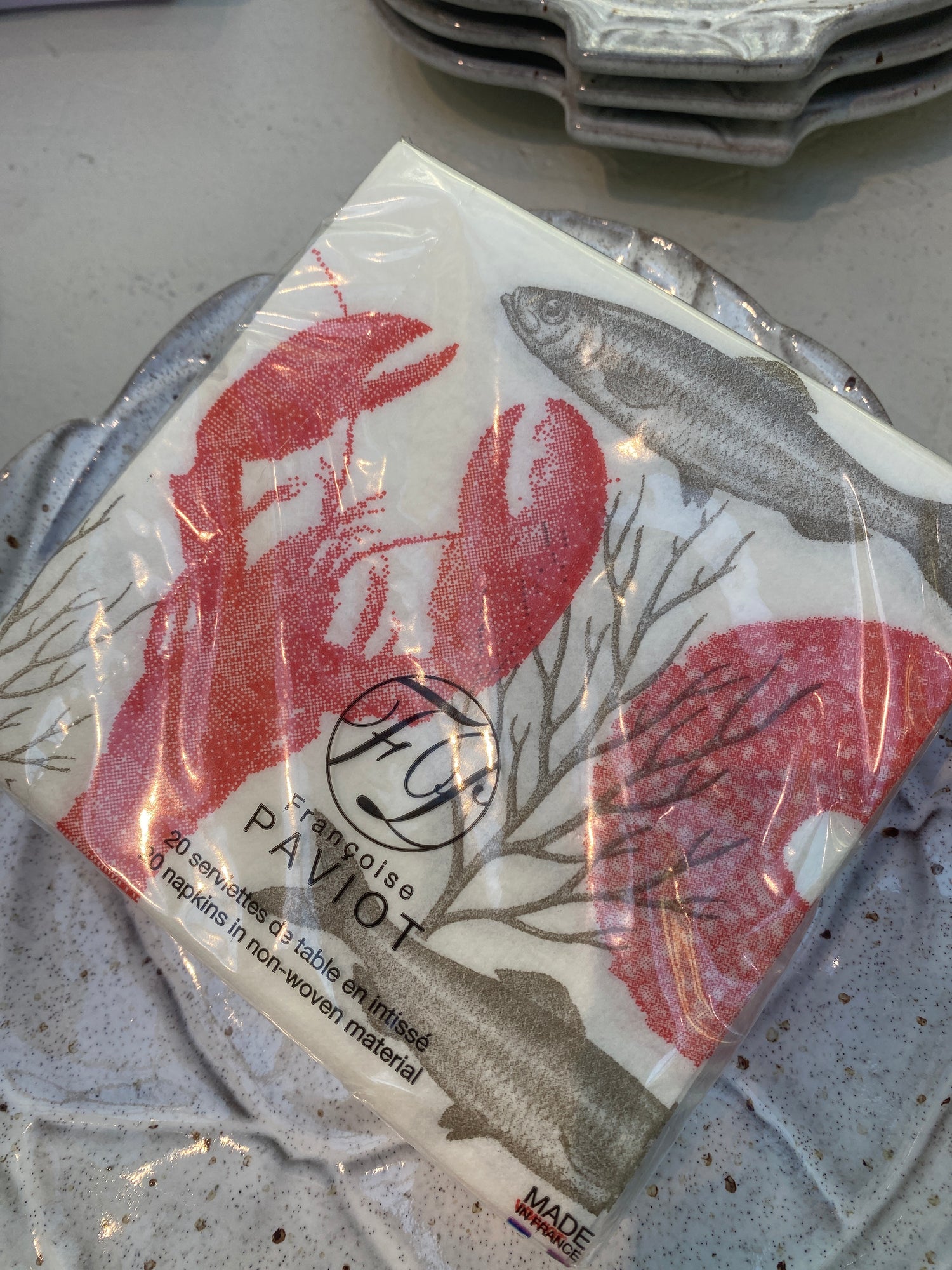 Cocktail napkins (25x25cm), Lobster Red