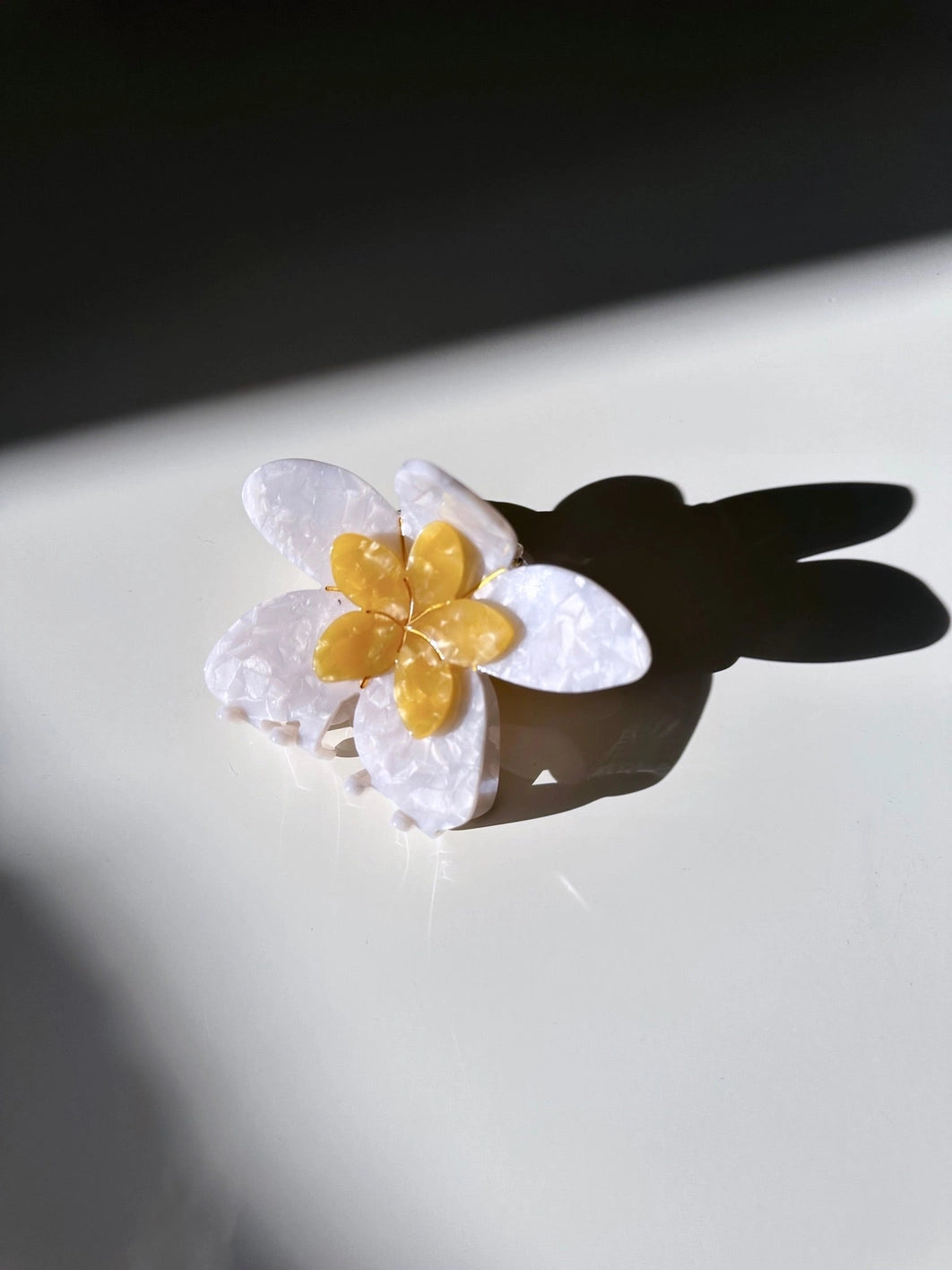 Frangipani Flower Claw Hair Clip