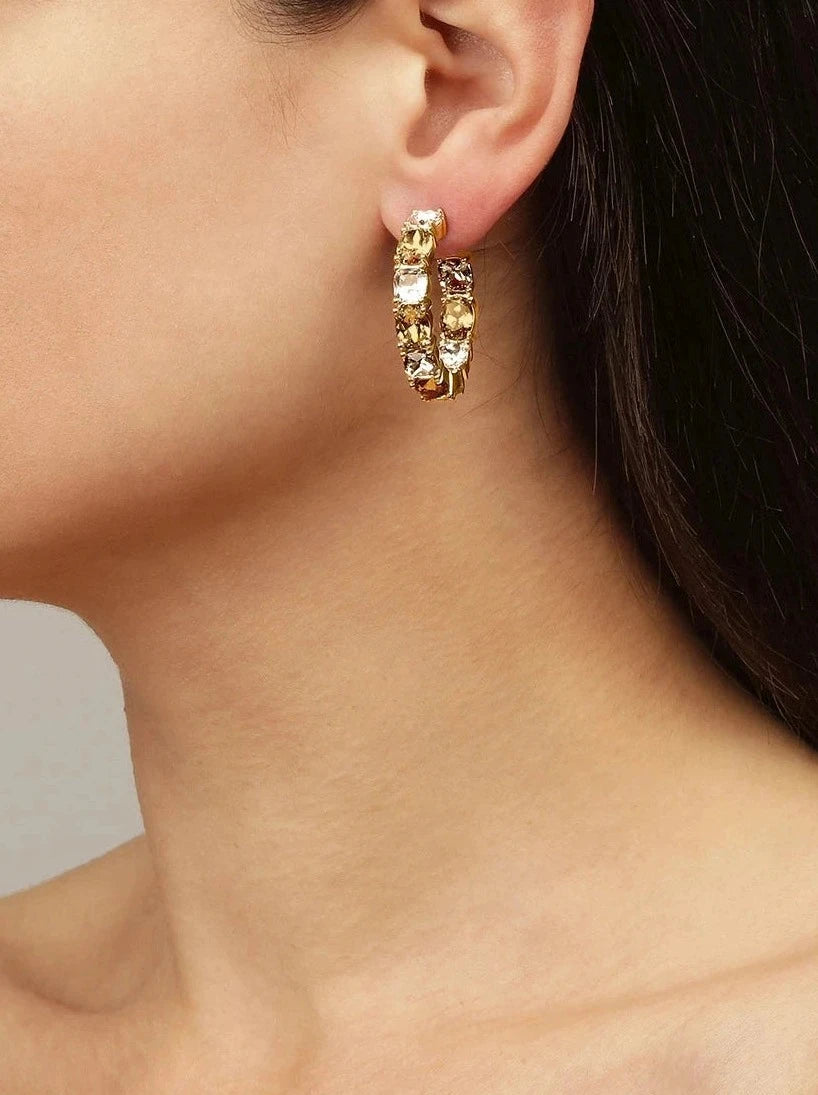 GRETIA earrings, gold - clear
