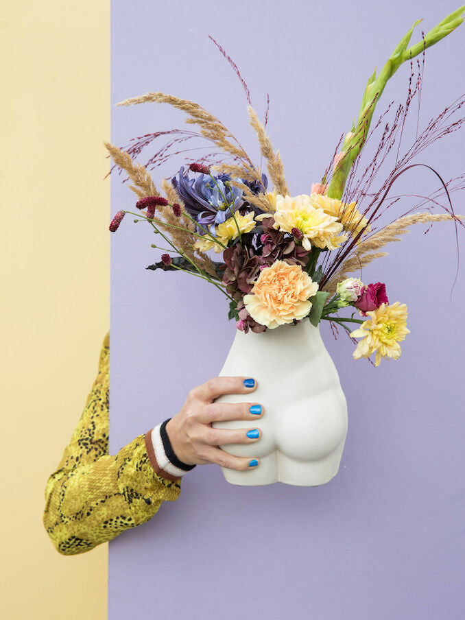 Vase Nature, ivory. Bum vase. Porcelain.