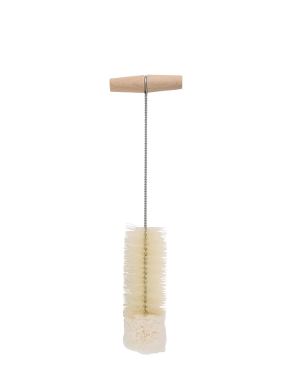 Bottle cleaning brush, metal wire with wooden T-handle (35cm)