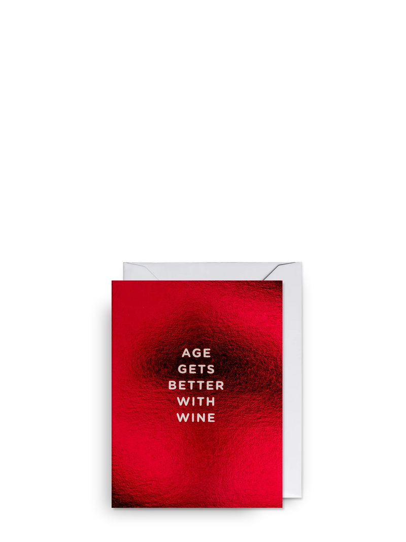 Age Gets Better with Wine, mini birthday card
