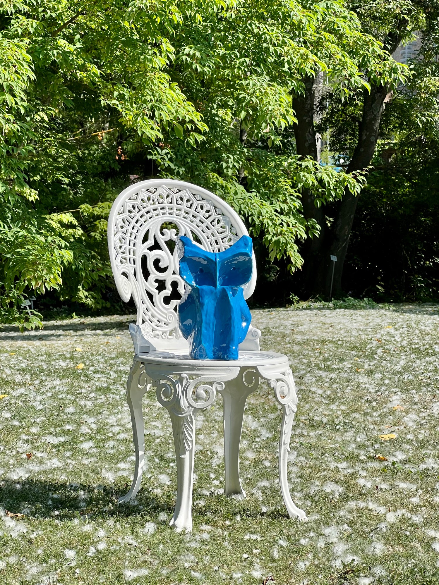 Owl Vase, Blue