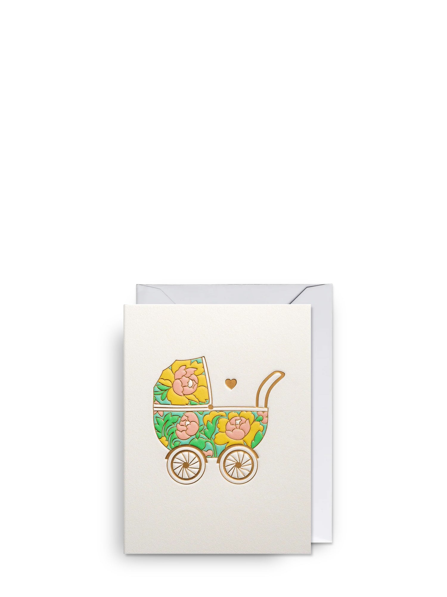 Decorative Pram, mini new baby card
