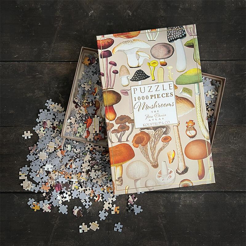 Mushrooms from the flora danica atlas puzzle, 1000 pieces