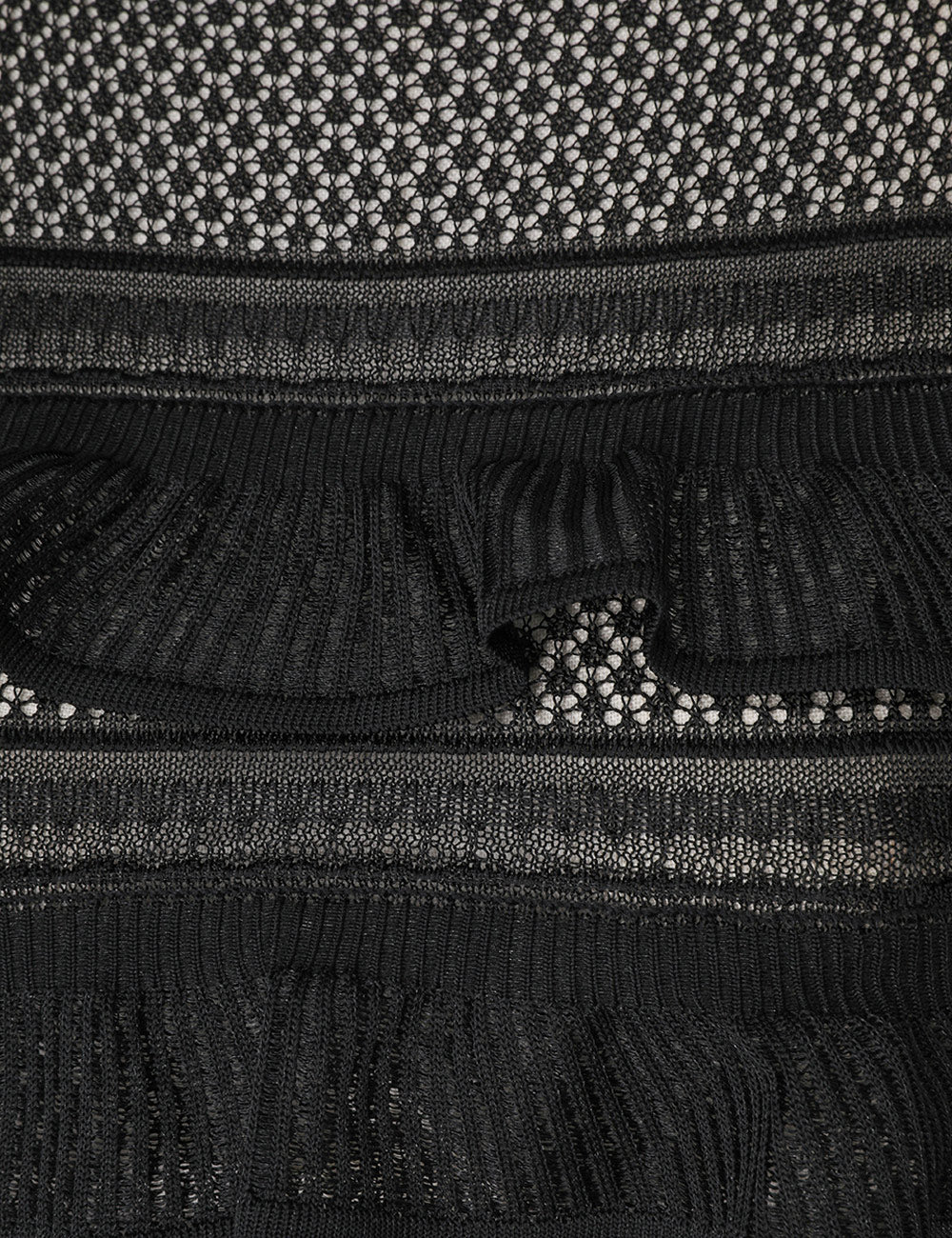 Natura Frill Knit Top, black