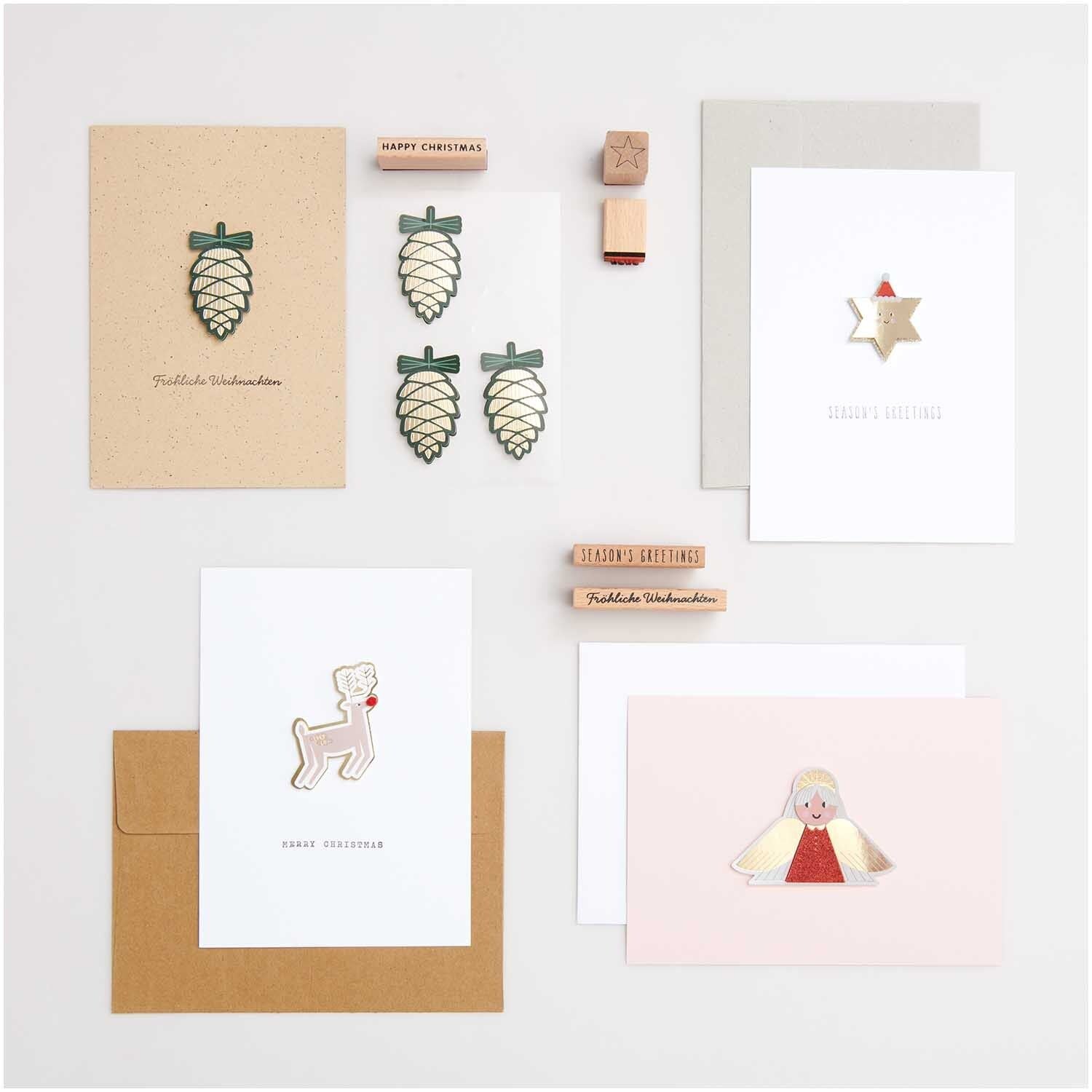 3d stickers i love christmas pine cone fsc mix