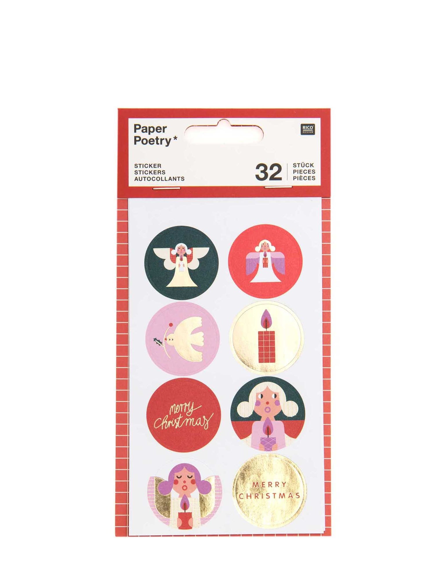 Stickers, xmas, circle fsc mix