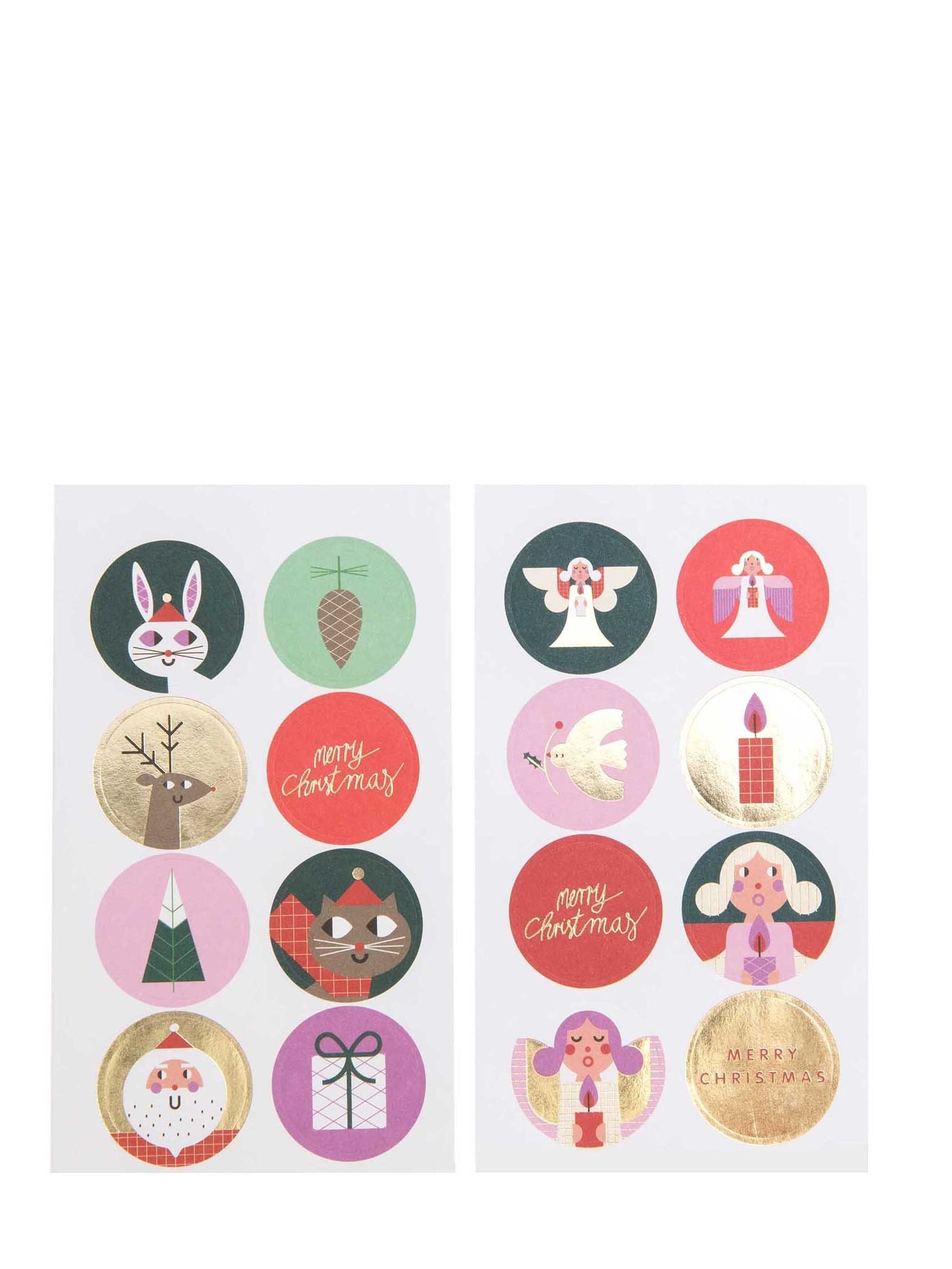 Stickers, xmas, circle fsc mix