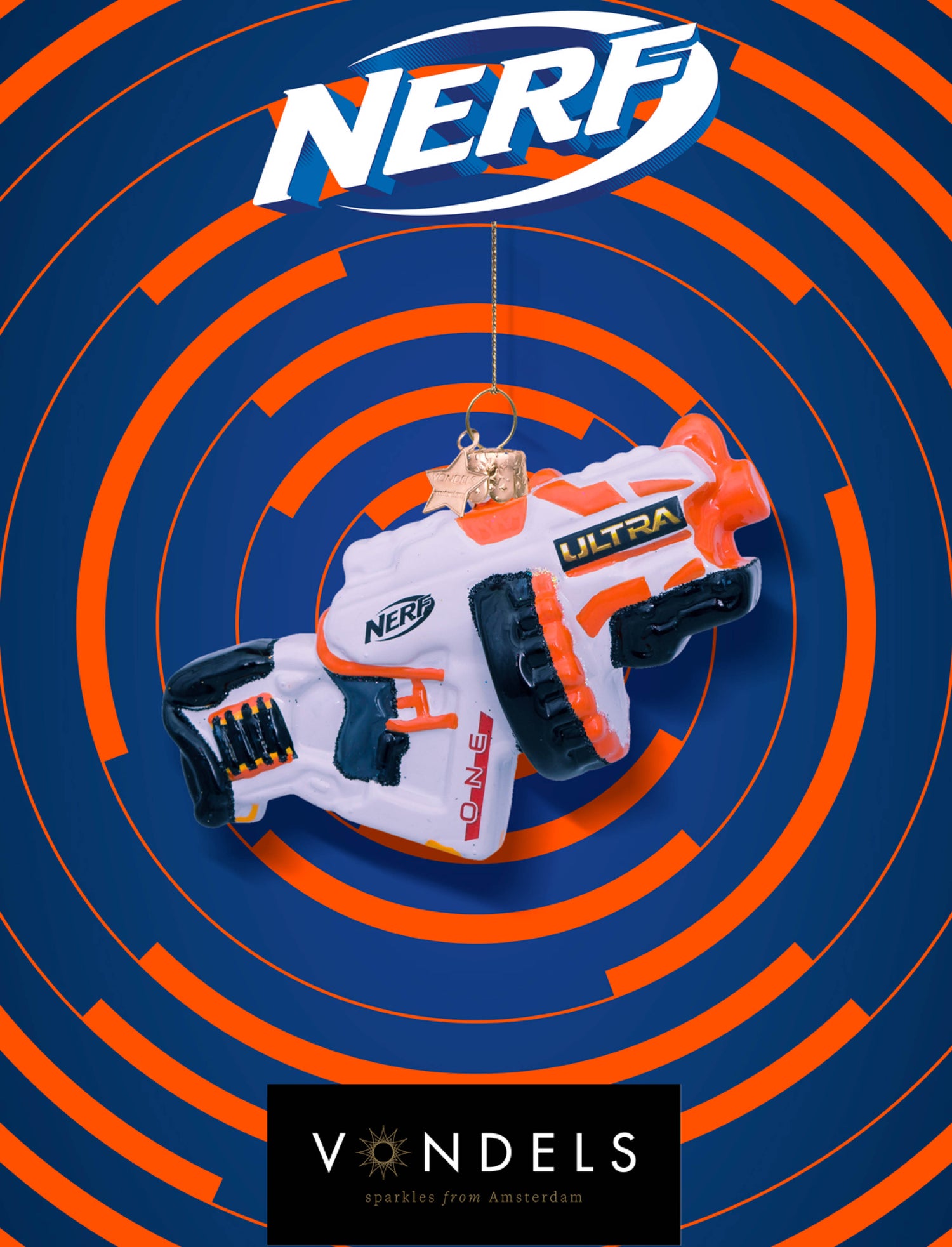 Nerf Gun glass ornament (8cm)