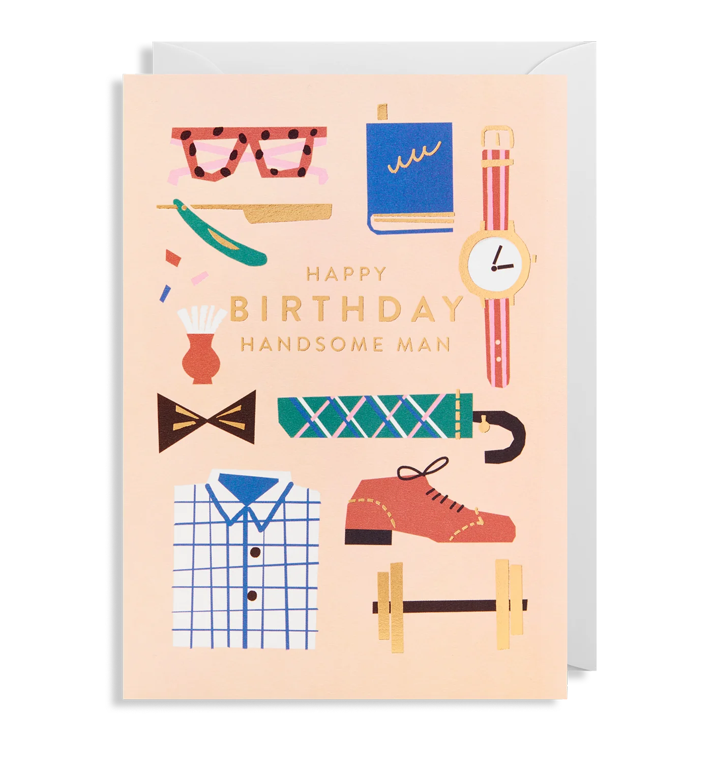 Handsome Man Things Birthday Card by Ekaterina Trukhan