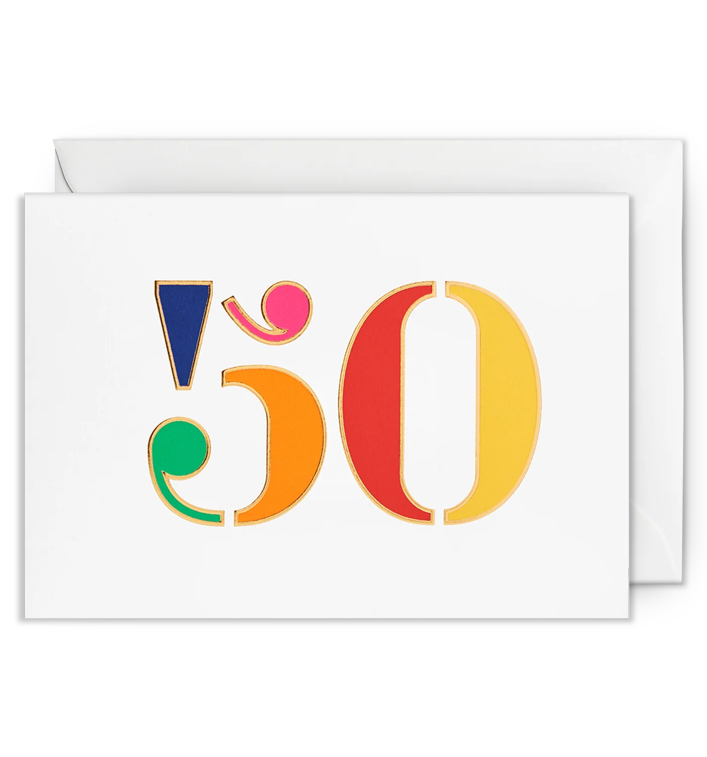 Colourful Milestone 50th Birthday Card