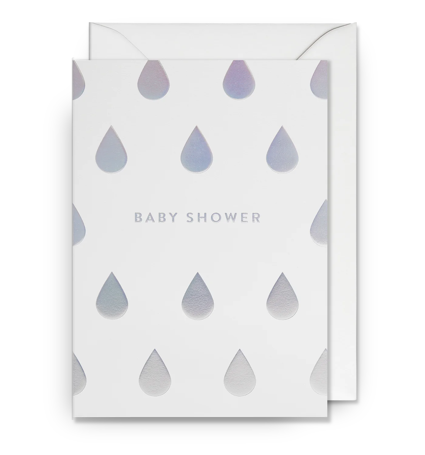 Silver Raindrops Baby Shower Card
