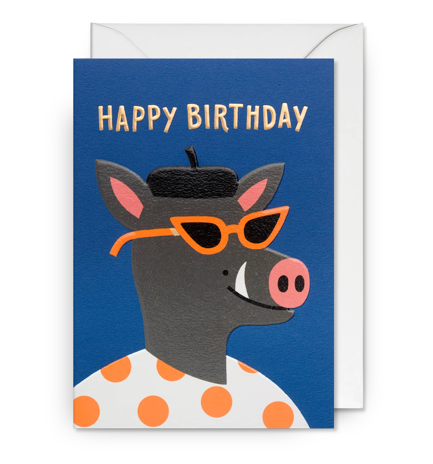 Happy Birthday Cool Hog Birthday Card by Ilse Weisfelt