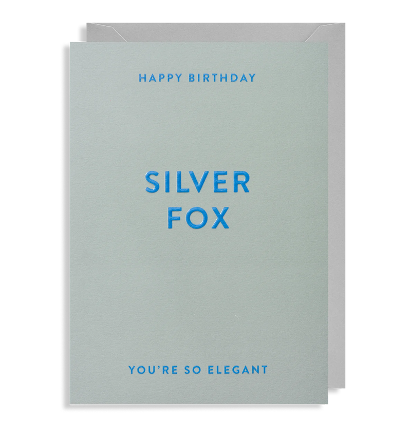 Silver Fox Birthday Card